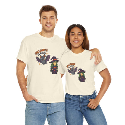 Maglietta strega di Halloween - Maglietta unisex in cotone pesante, Maglietta da strega carina, Maglietta con costume di Halloween, Abbigliamento spettrale, Maglietta "Dolcetto o scherzetto"