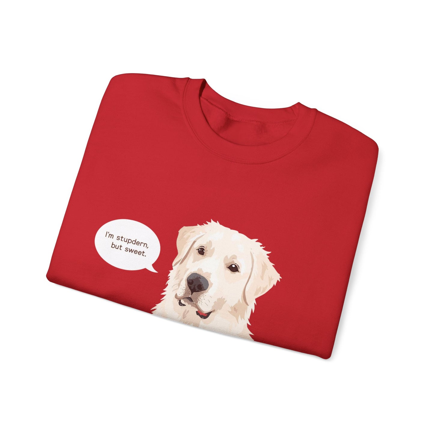 FELPA GIROCOLLO - SONO TESTARDO MA DOLCE Cute Dog Quote Crewneck Sweatshirt