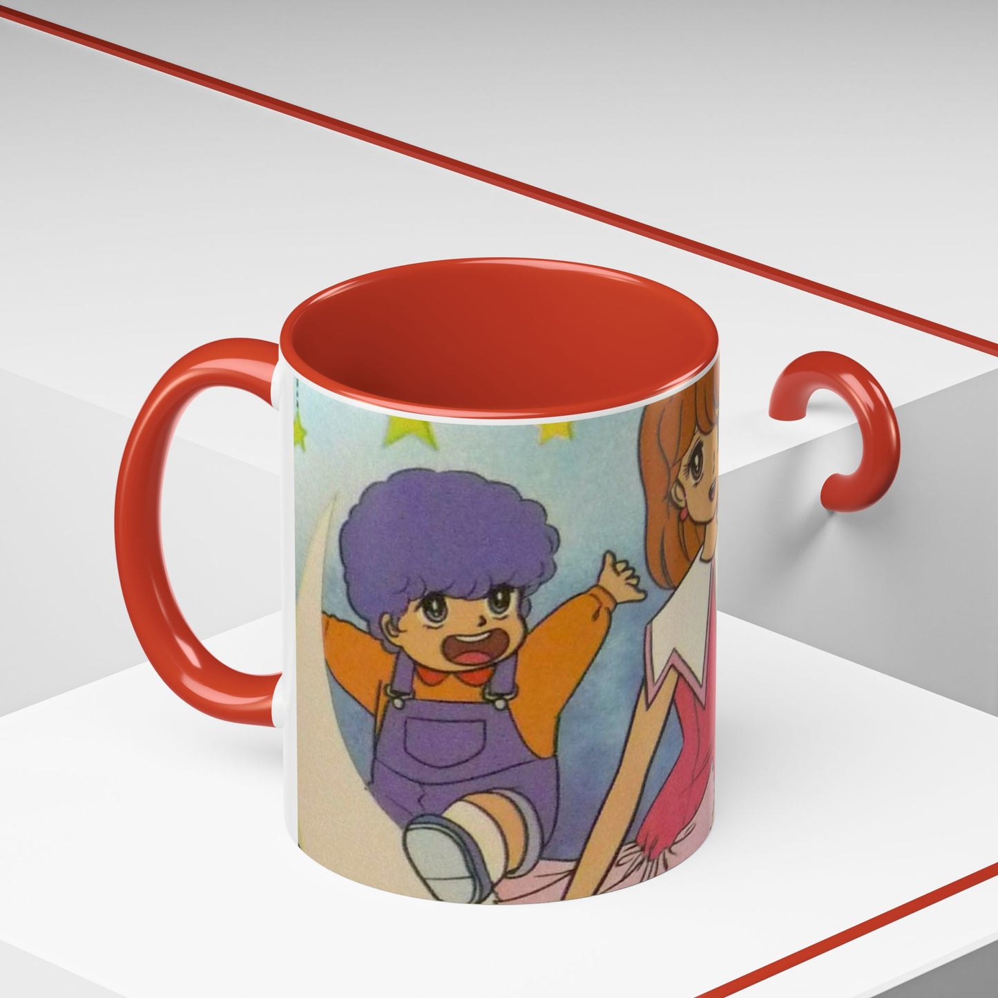 Tazza Kiss me Licia-Kawaii Girl & Cat Accent Coffee Mug – Cute Anime Retro Illustration (11/15oz)