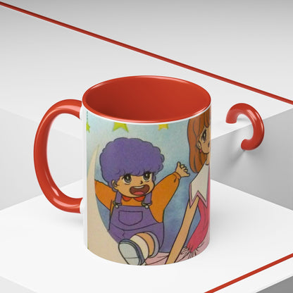 Tazza Kiss me Licia-Kawaii Girl & Cat Accent Coffee Mug – Cute Anime Retro Illustration (11/15oz)