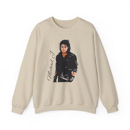 Felpa Michael J - Graphic Crewneck Sweatshirt — Retro Pop Icon Portrait