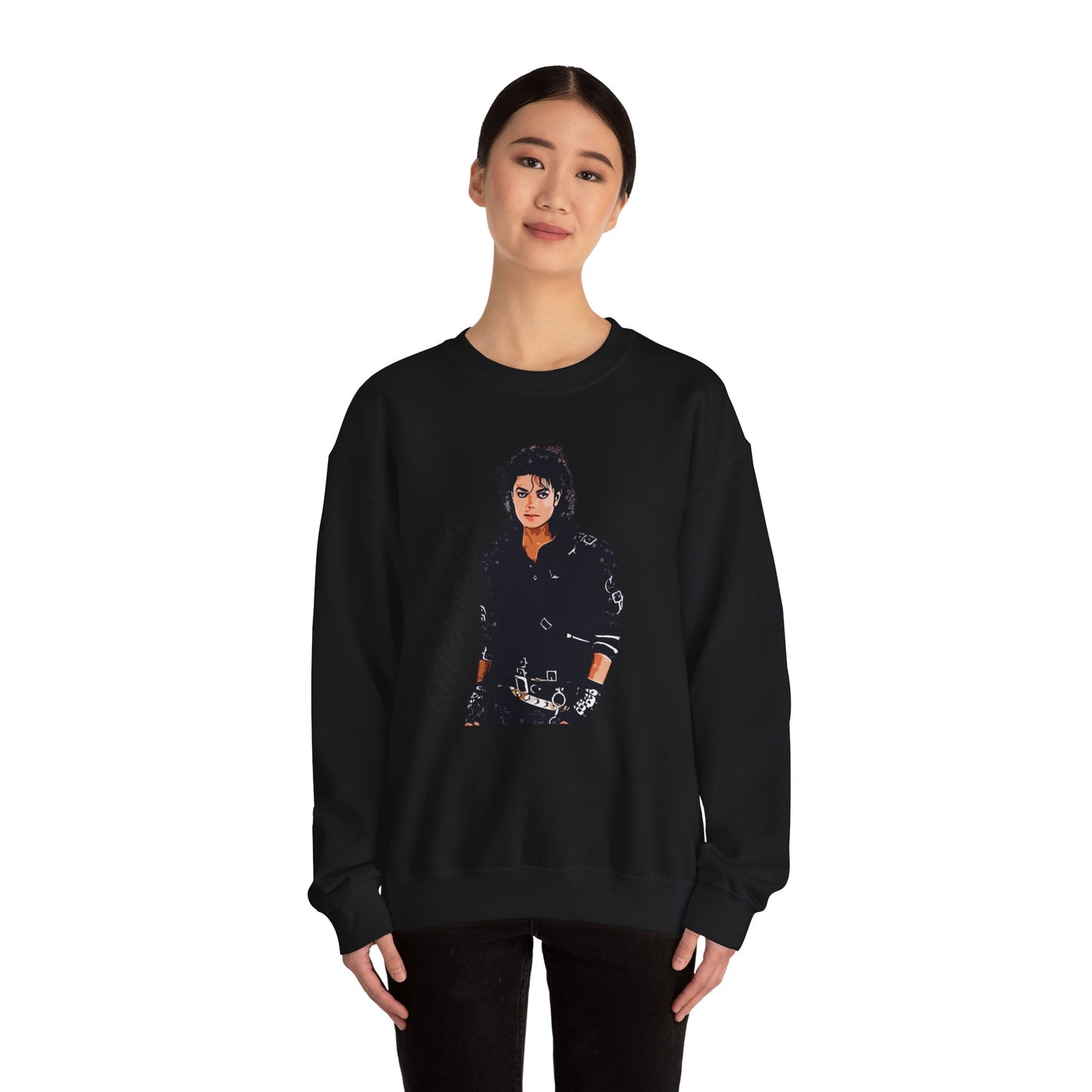 Felpa Michael J - Graphic Crewneck Sweatshirt — Retro Pop Icon Portrait