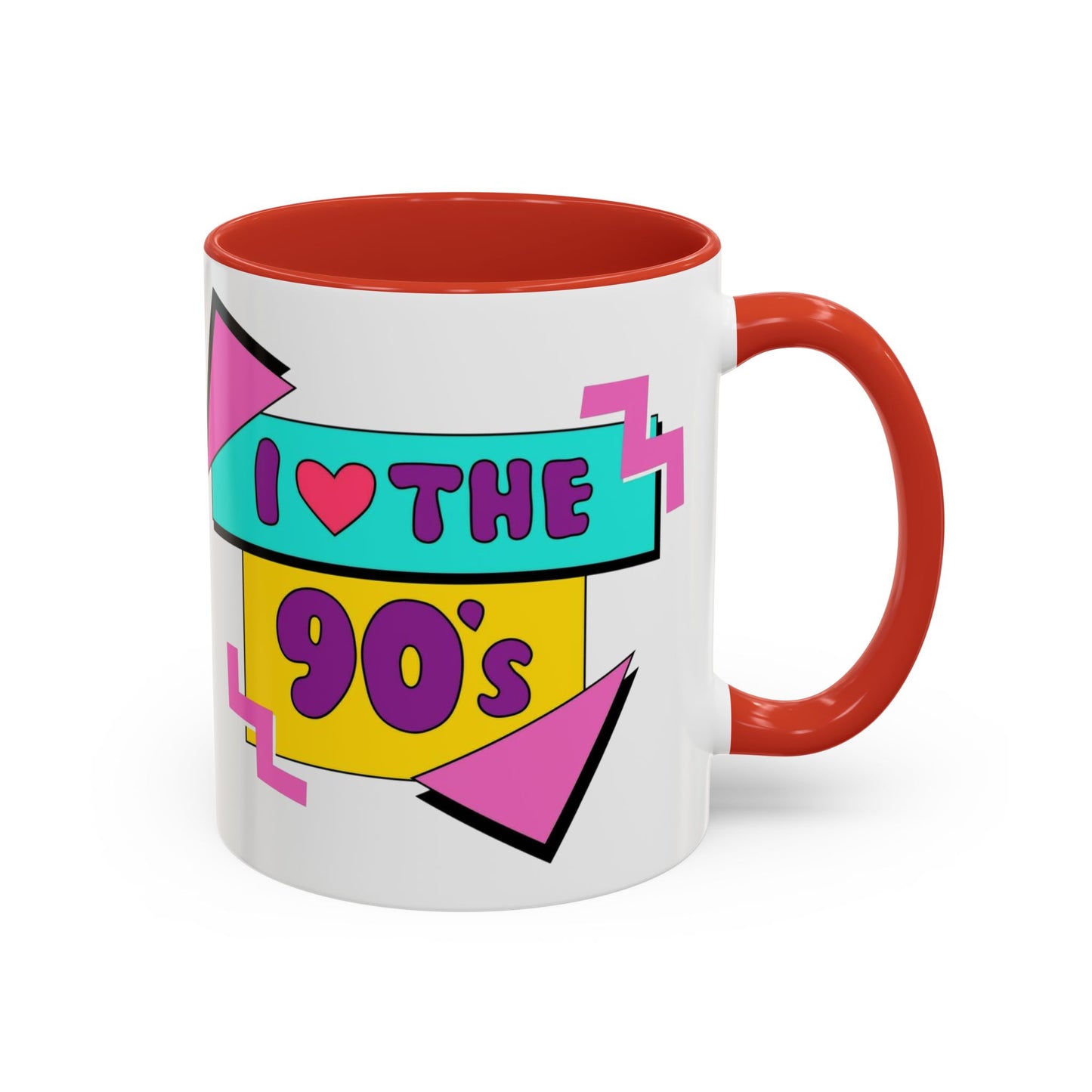 Tazza "I Love The 90s" Accent Coffee Mug — Retro 90s Nostalgia Ceramic Mug