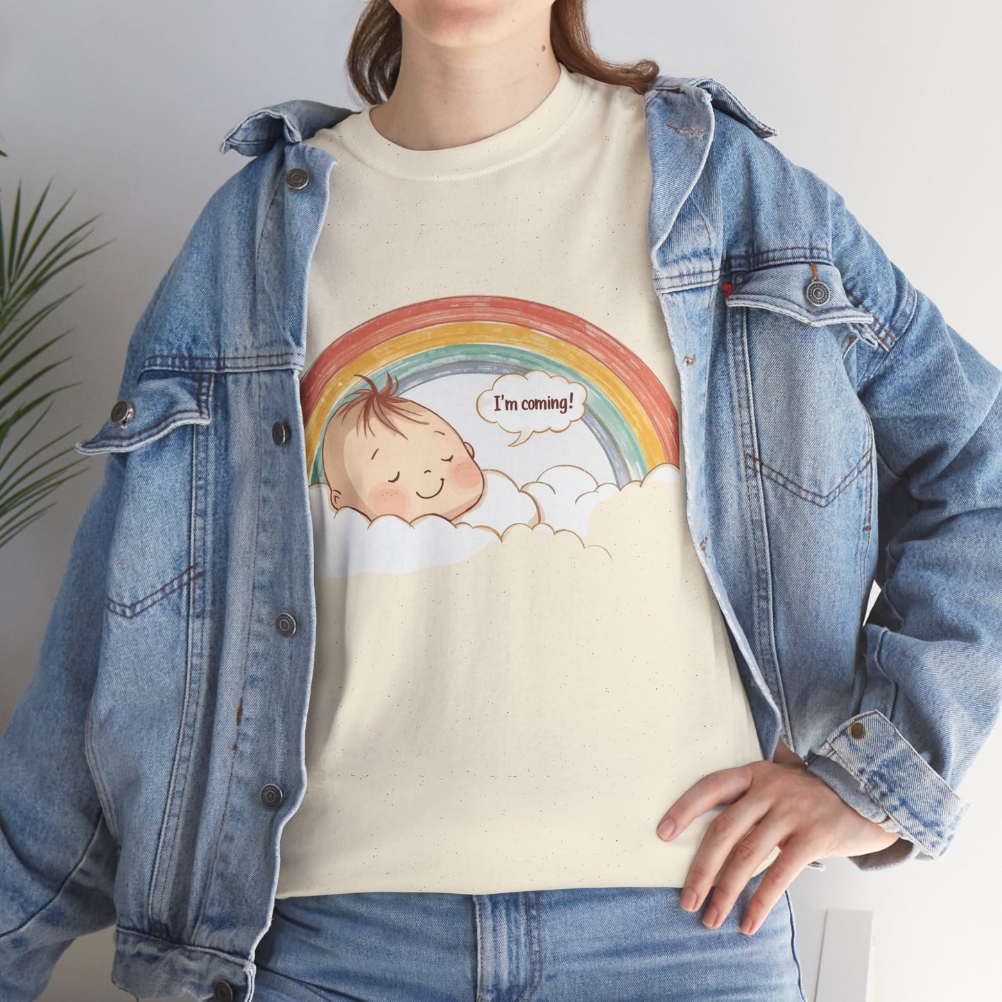 T-Shirt Premom Rainbow Baby I'M Coming