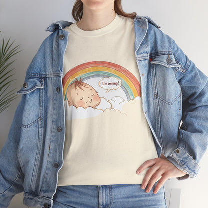 T-Shirt Premom Rainbow Baby I'M Coming