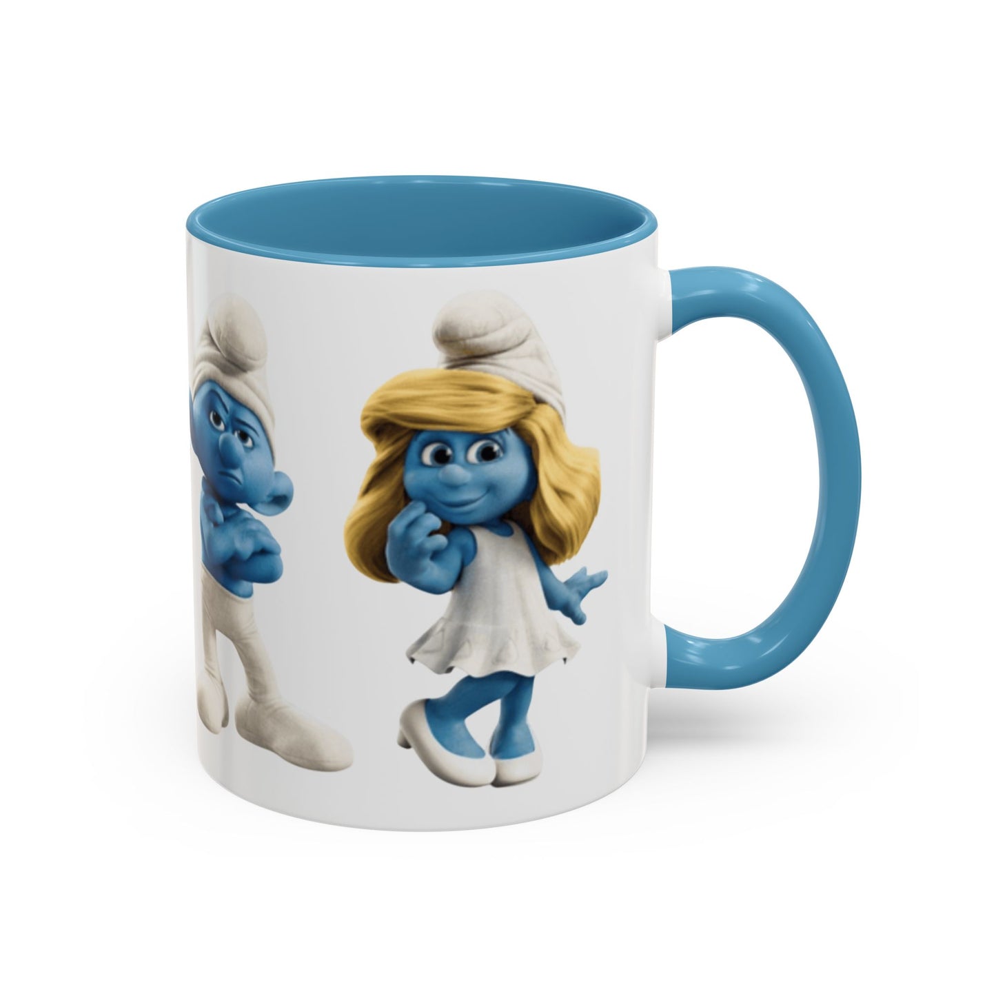TAZZA PUFFI 3D - Smurf Characters Accent Coffee Mug (11/15oz) — Blue Cartoon Family Coffee Cup