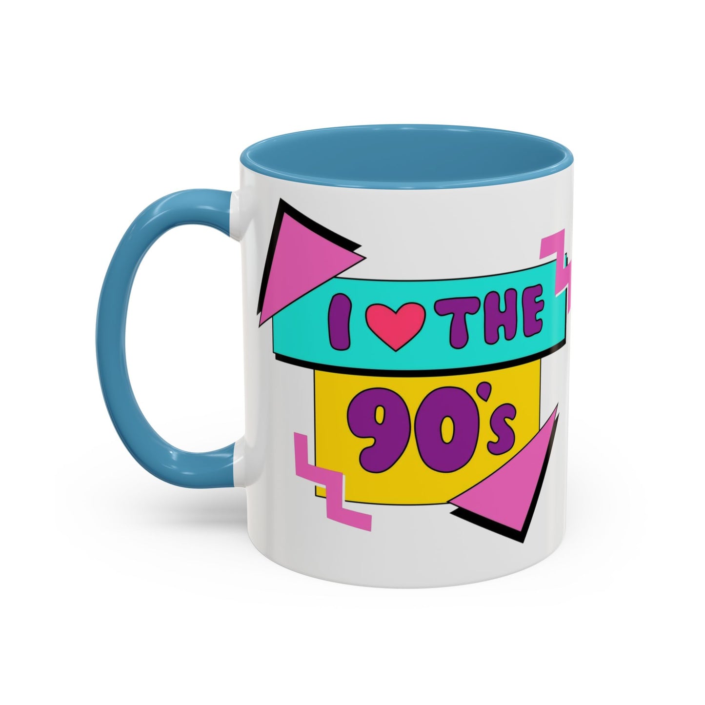 Tazza "I Love The 90s" Accent Coffee Mug — Retro 90s Nostalgia Ceramic Mug