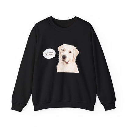 FELPA GIROCOLLO - SONO TESTARDO MA DOLCE Cute Dog Quote Crewneck Sweatshirt