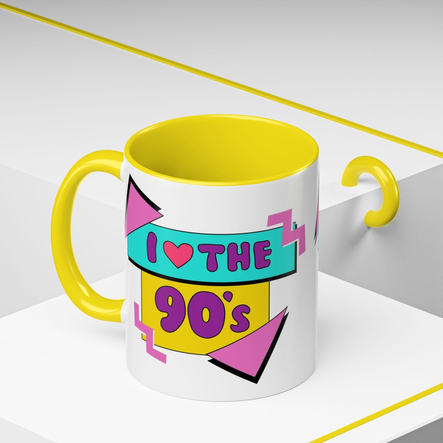 Tazza "I Love The 90s" Accent Coffee Mug — Retro 90s Nostalgia Ceramic Mug