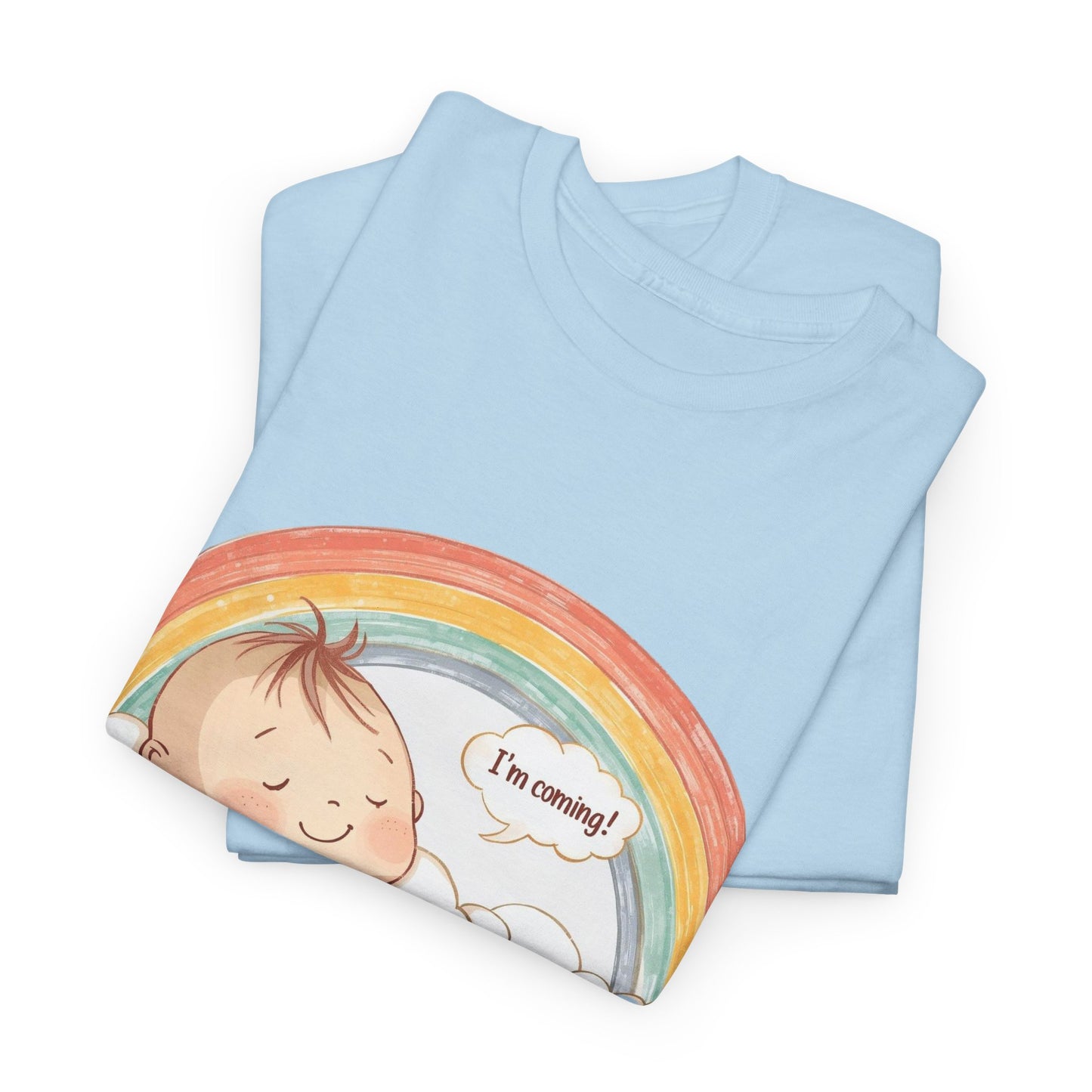 T-Shirt Premom Rainbow Baby I'M Coming