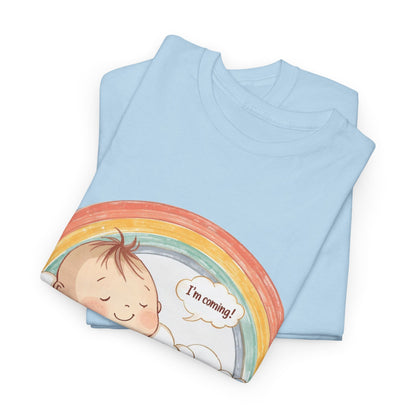 T-Shirt Premom Rainbow Baby I'M Coming