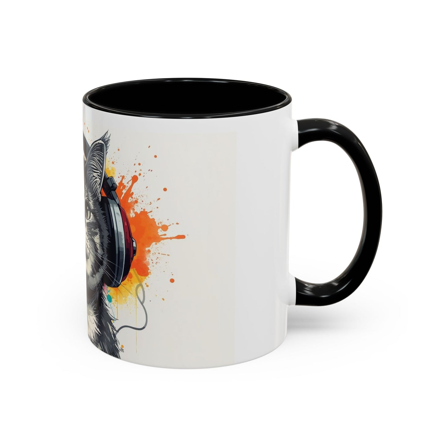 TAZZA Coffee Mug — Colorful Music Kitty Accent Mug (11/15oz)