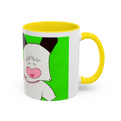 Spank tenero ribacuori Tazza — Whimsical Girl & Bunny Accent Coffee Mug
