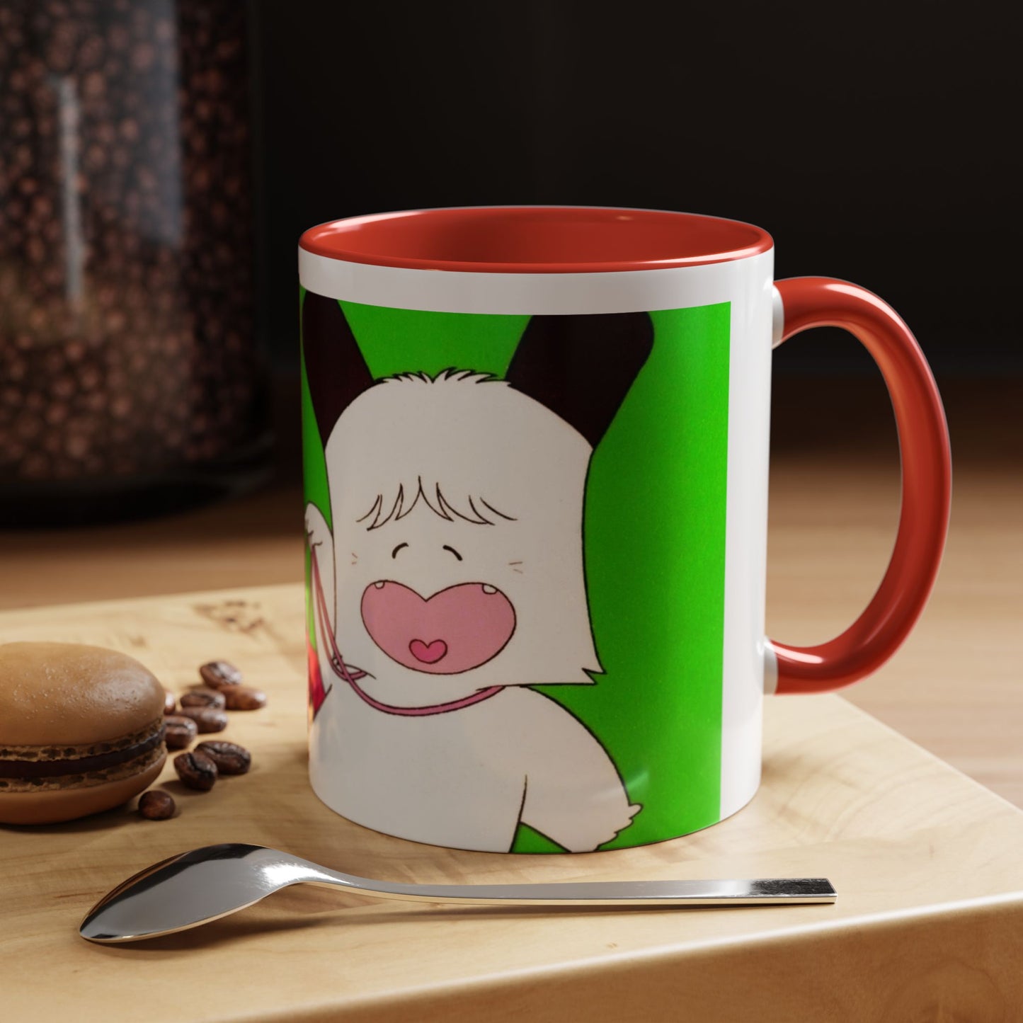 Spank tenero ribacuori Tazza — Whimsical Girl & Bunny Accent Coffee Mug