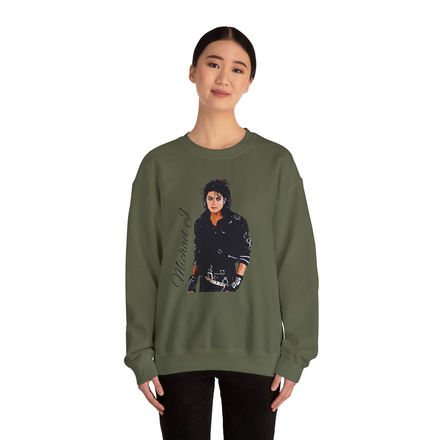 Felpa Michael J - Graphic Crewneck Sweatshirt — Retro Pop Icon Portrait