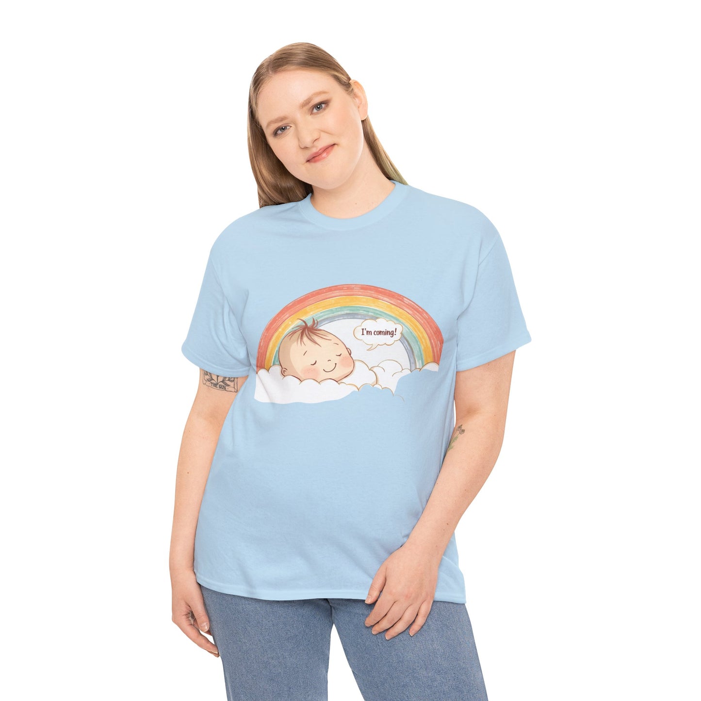 T-Shirt Premom Rainbow Baby I'M Coming