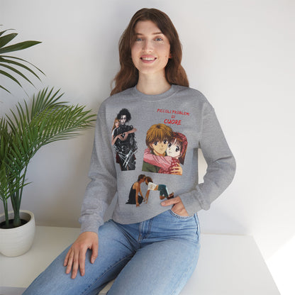Felpa Unisex anni 90 Anime Collage Crewneck Sweatshirt — Retro Romance & Gothic Art Graphic