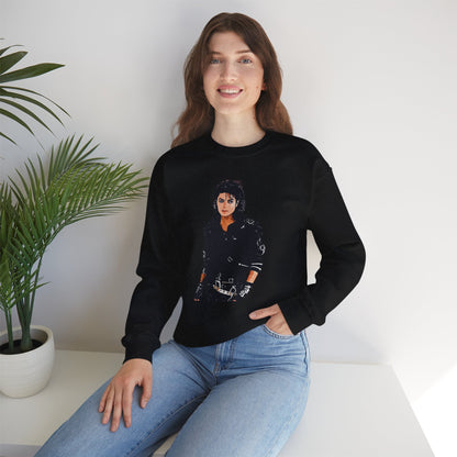 Felpa Michael J - Graphic Crewneck Sweatshirt — Retro Pop Icon Portrait
