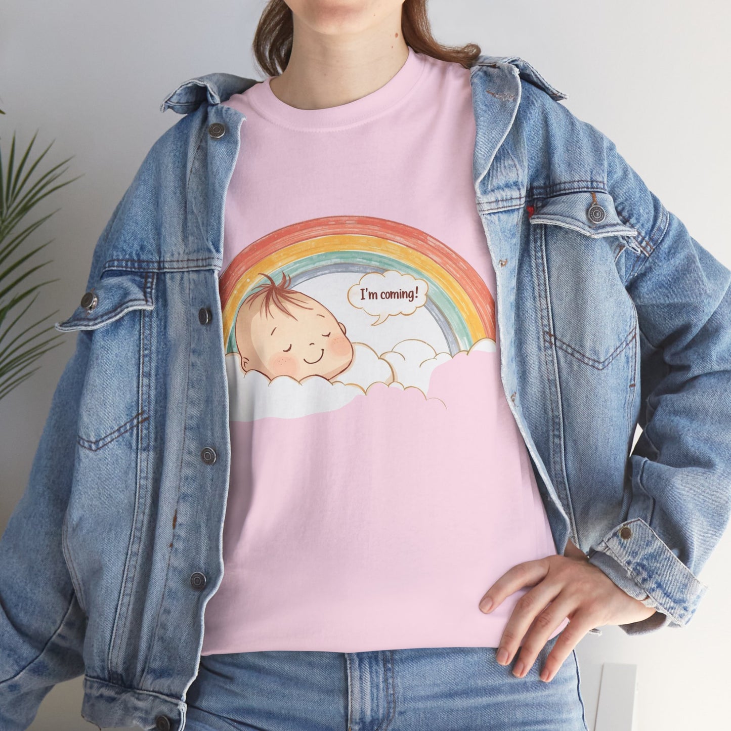 T-Shirt Premom Rainbow Baby I'M Coming