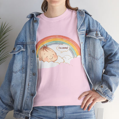 T-Shirt Premom Rainbow Baby I'M Coming
