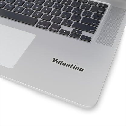 Personalized "Valentina" Name Kiss-Cut Sticker — Script Name Decal for Laptop, Planner, Water Bottle