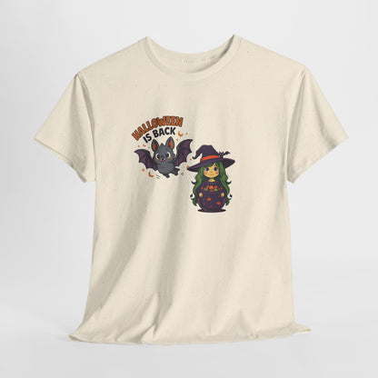 Maglietta strega di Halloween - Maglietta unisex in cotone pesante, Maglietta da strega carina, Maglietta con costume di Halloween, Abbigliamento spettrale, Maglietta "Dolcetto o scherzetto"