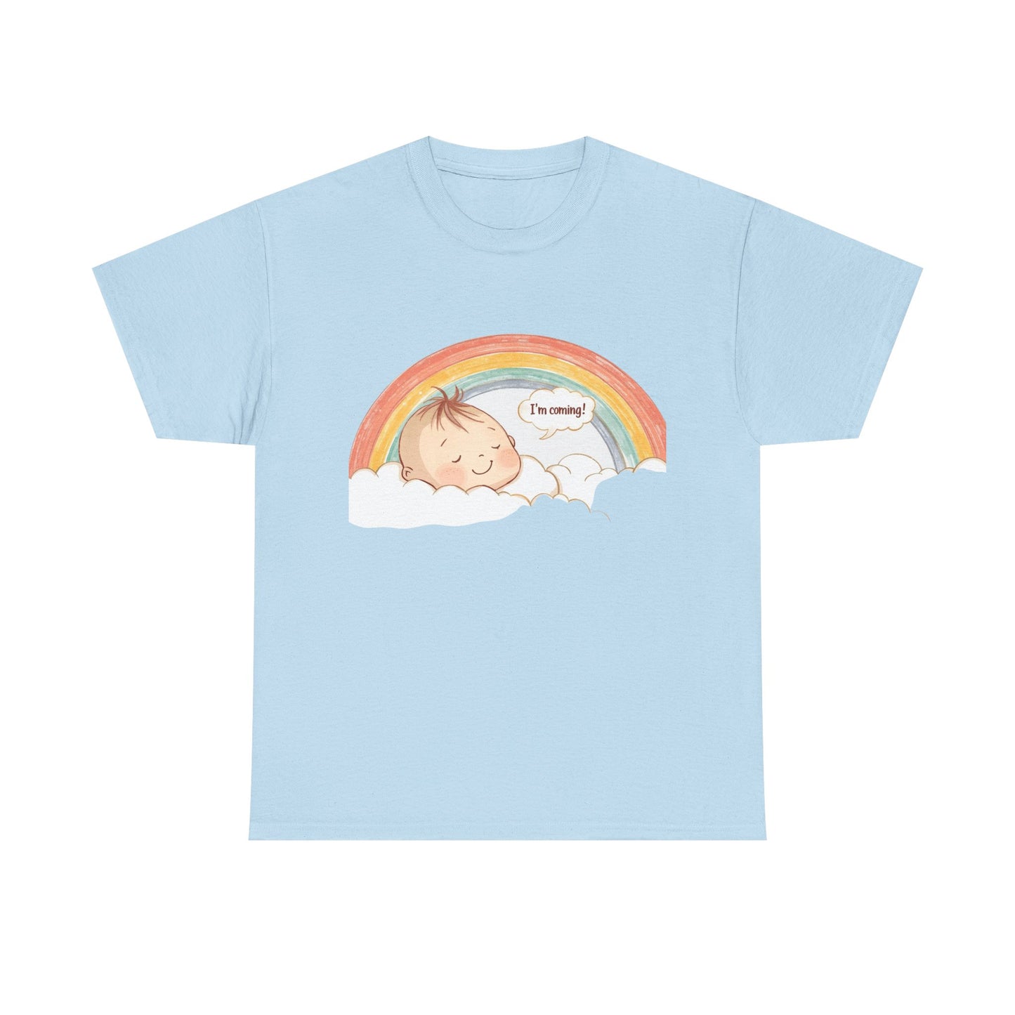 T-Shirt Premom Rainbow Baby I'M Coming