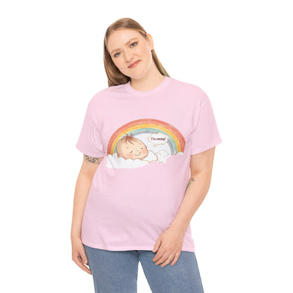 T-Shirt Premom Rainbow Baby I'M Coming