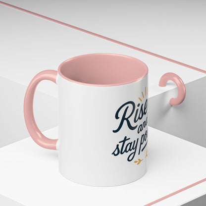 Tazza da caffè motivazionale, bicchieri motivazionali, tazza "Rise Up and Stay Positive" IDEA REGALO