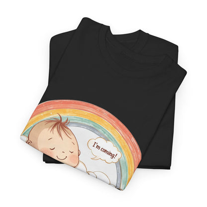 T-Shirt Premom Rainbow Baby I'M Coming