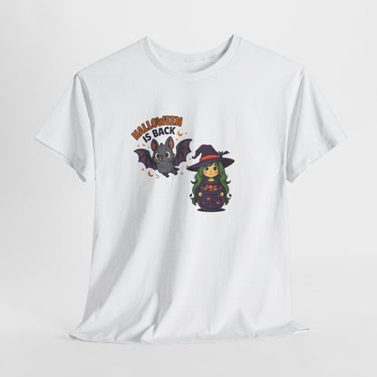 Maglietta strega di Halloween - Maglietta unisex in cotone pesante, Maglietta da strega carina, Maglietta con costume di Halloween, Abbigliamento spettrale, Maglietta "Dolcetto o scherzetto"