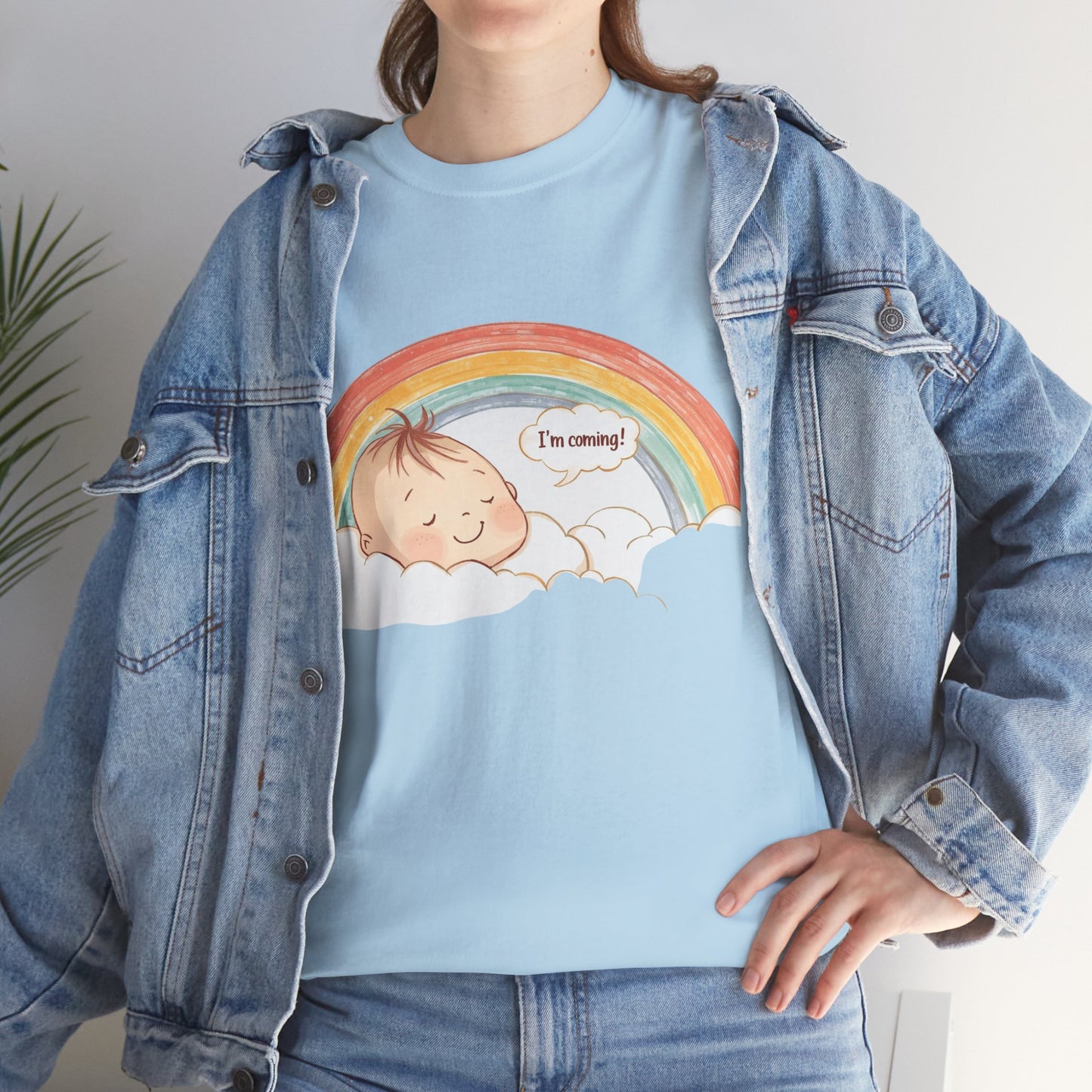 T-Shirt Premom Rainbow Baby I'M Coming