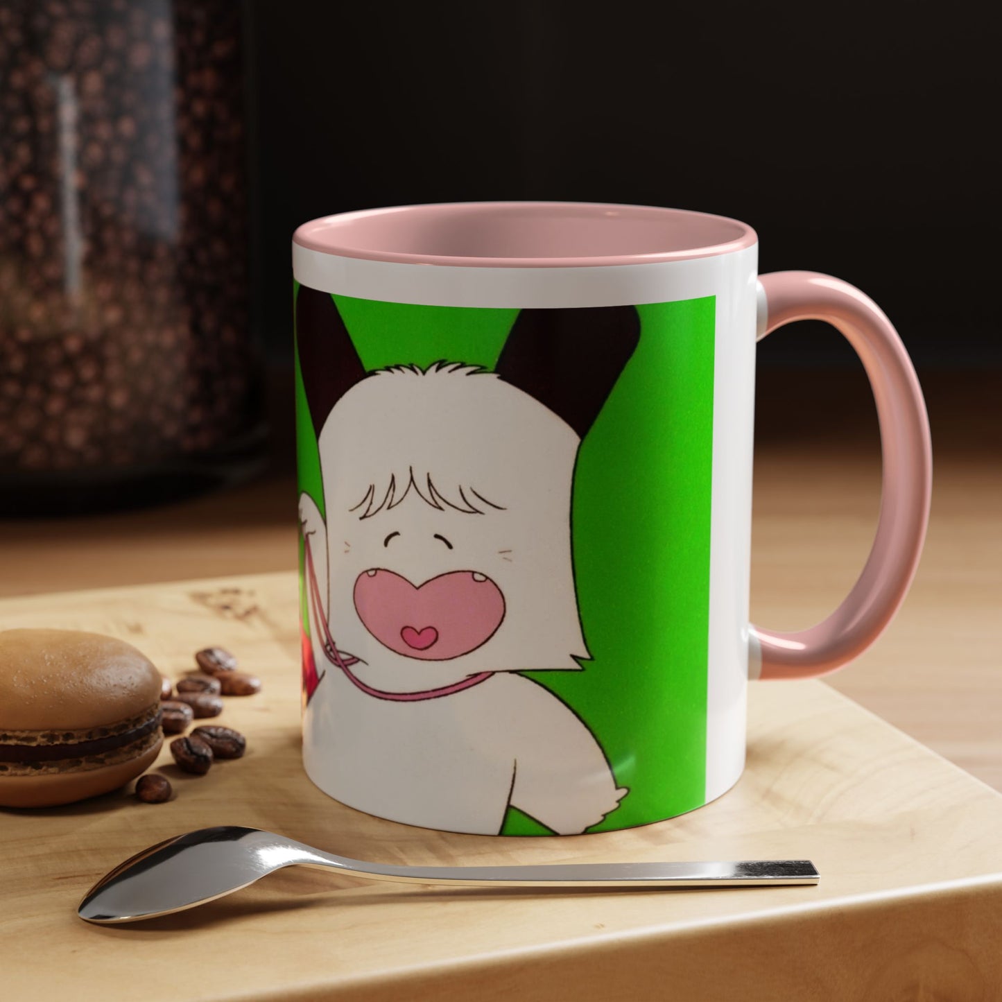 Spank tenero ribacuori Tazza — Whimsical Girl & Bunny Accent Coffee Mug