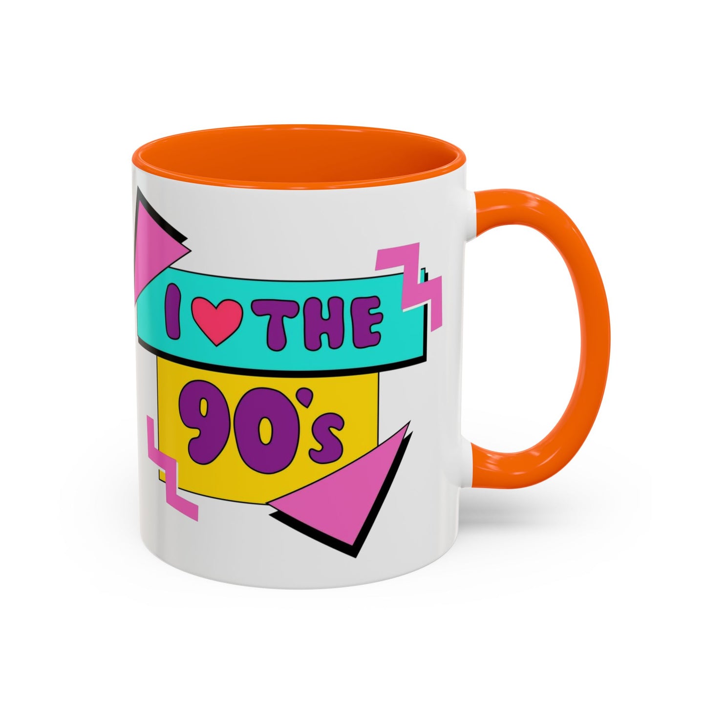 Tazza "I Love The 90s" Accent Coffee Mug — Retro 90s Nostalgia Ceramic Mug