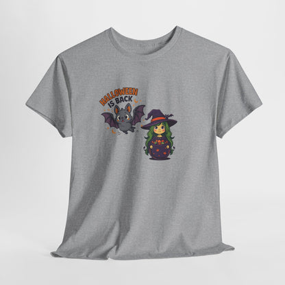 Maglietta strega di Halloween - Maglietta unisex in cotone pesante, Maglietta da strega carina, Maglietta con costume di Halloween, Abbigliamento spettrale, Maglietta "Dolcetto o scherzetto"