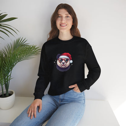 Felpa con buffo Panda natalizio Unisex | Regalo di Natale, Abbigliamento per le feste, Capi essenziali comodi, Girocollo unisex, Felpa carina