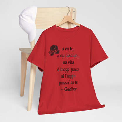 Maglietta unisex con citazione Geolier, maglietta ispiratrice, abbigliamento casual, regalo per gli amanti della musica, maglietta grafica alla moda