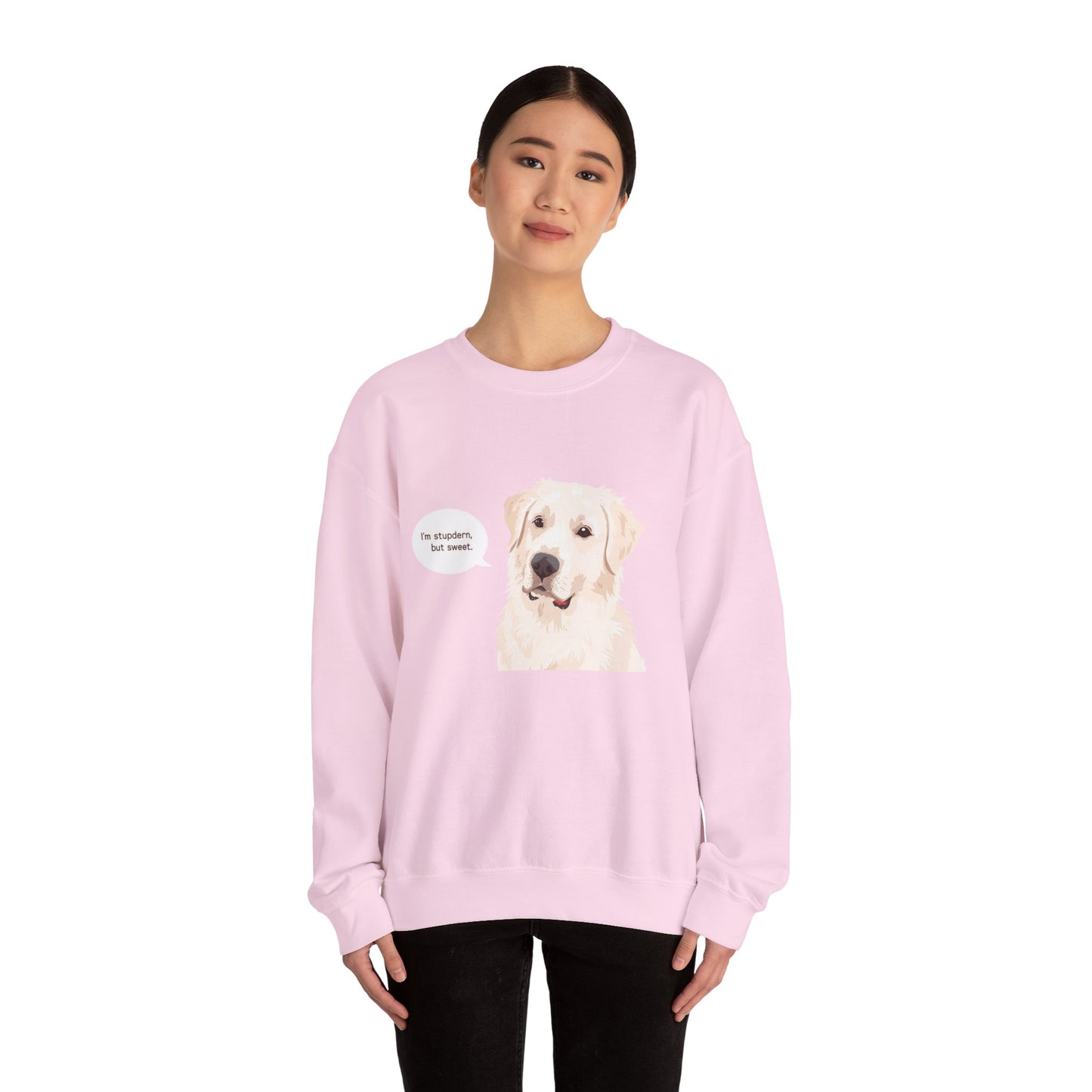 FELPA GIROCOLLO - SONO TESTARDO MA DOLCE Cute Dog Quote Crewneck Sweatshirt
