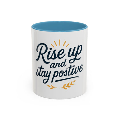 Tazza da caffè motivazionale, bicchieri motivazionali, tazza "Rise Up and Stay Positive" IDEA REGALO
