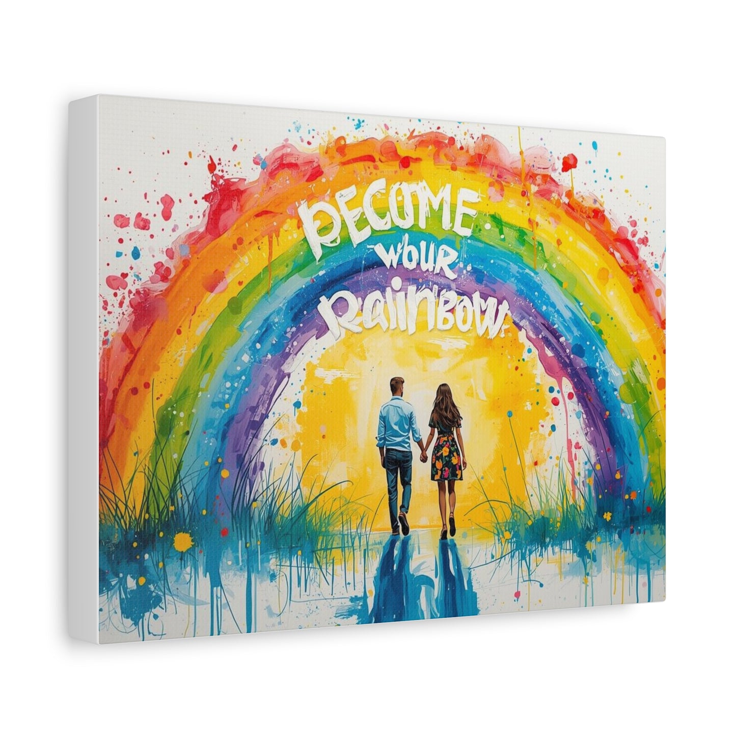 QUADRO TELA - RECOME YOUR RAINBOW - Inspirational Rainbow Art