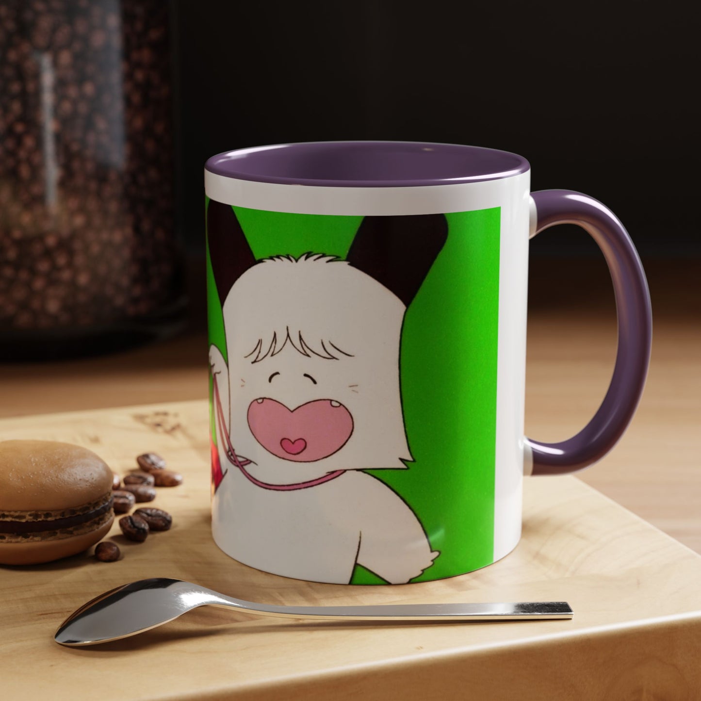 Spank tenero ribacuori Tazza — Whimsical Girl & Bunny Accent Coffee Mug