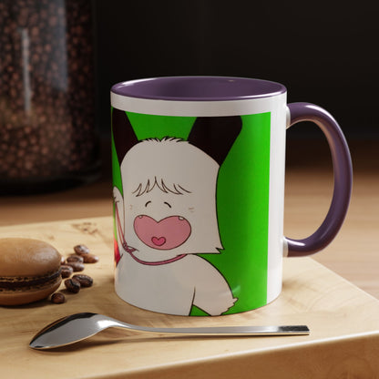 Spank tenero ribacuori Tazza — Whimsical Girl & Bunny Accent Coffee Mug