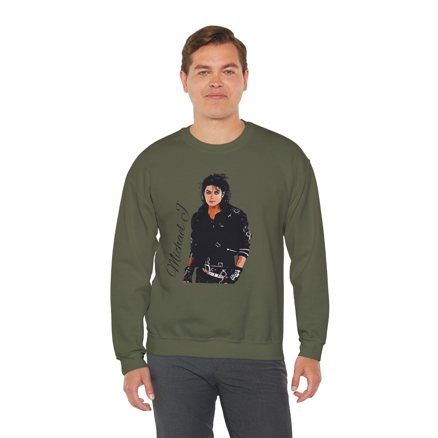 Felpa Michael J - Graphic Crewneck Sweatshirt — Retro Pop Icon Portrait
