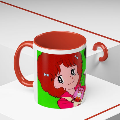 Spank tenero ribacuori Tazza — Whimsical Girl & Bunny Accent Coffee Mug