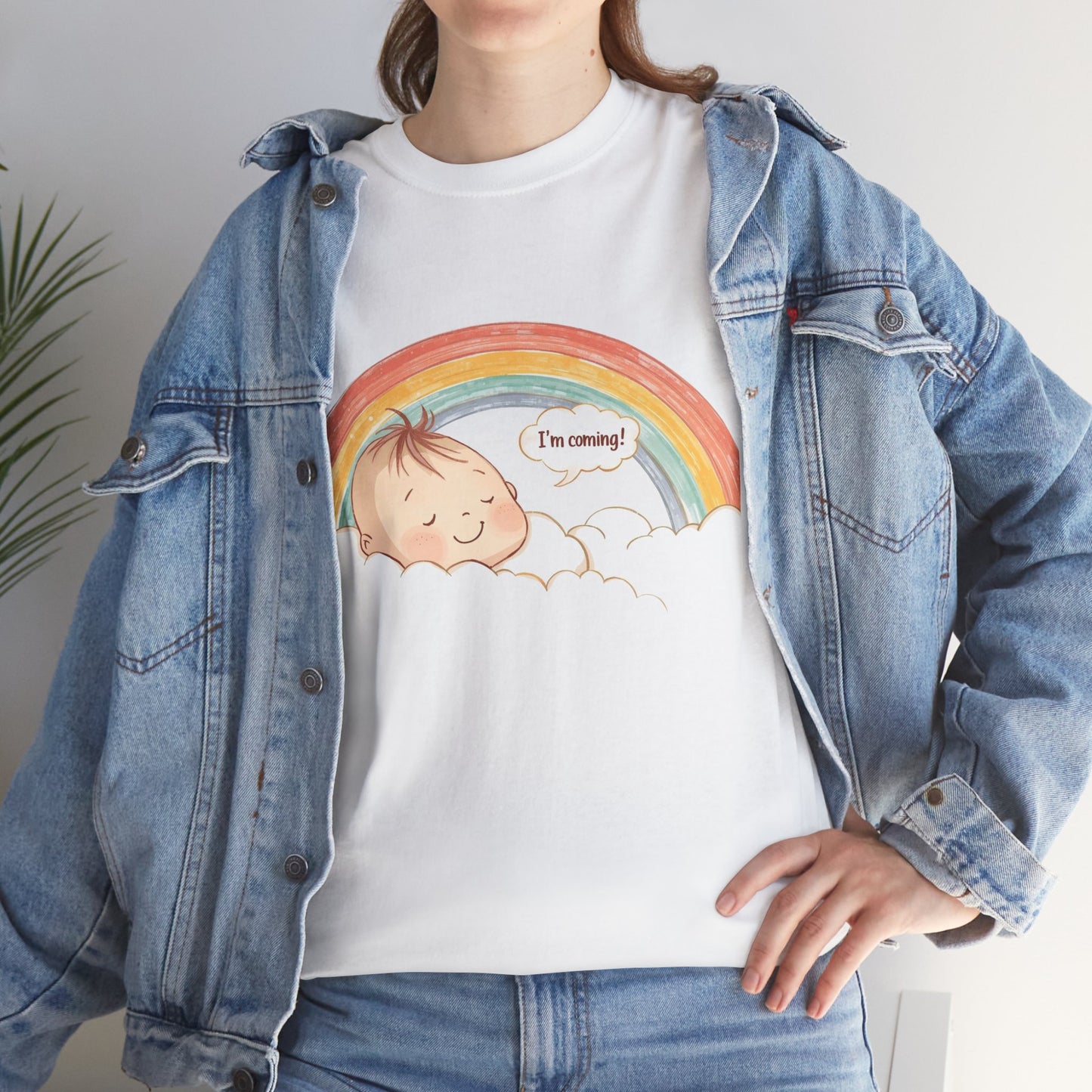 T-Shirt Premom Rainbow Baby I'M Coming