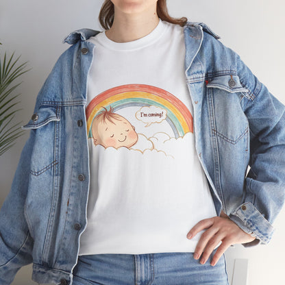 T-Shirt Premom Rainbow Baby I'M Coming