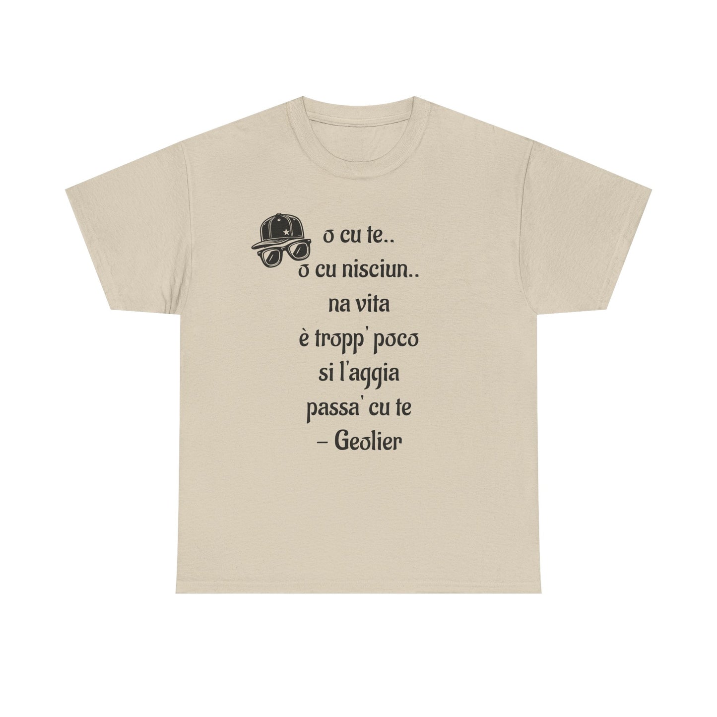 Maglietta unisex con citazione Geolier, maglietta ispiratrice, abbigliamento casual, regalo per gli amanti della musica, maglietta grafica alla moda