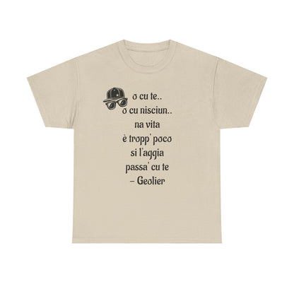 Maglietta unisex con citazione Geolier, maglietta ispiratrice, abbigliamento casual, regalo per gli amanti della musica, maglietta grafica alla moda