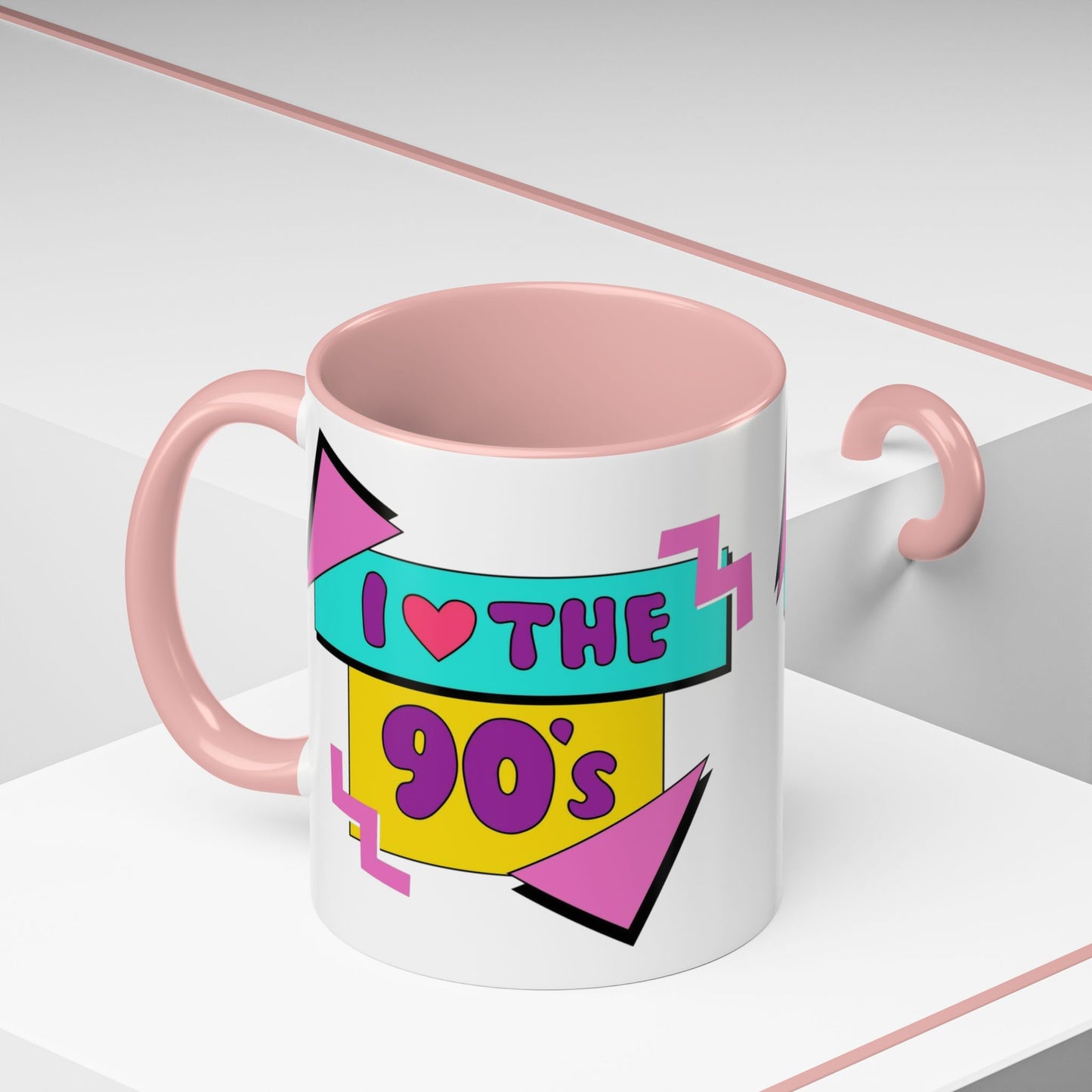 Tazza "I Love The 90s" Accent Coffee Mug — Retro 90s Nostalgia Ceramic Mug