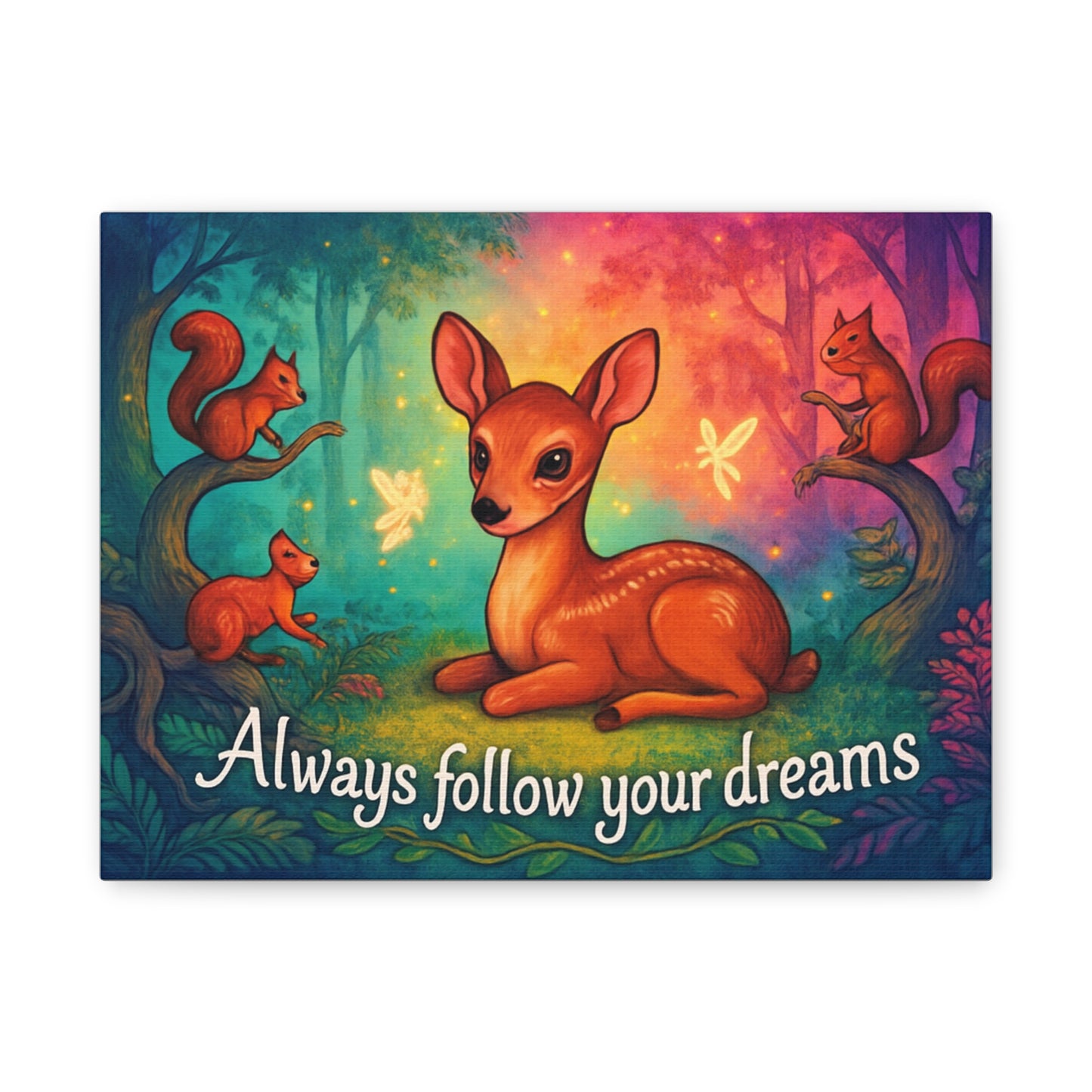 Quadro su tela - Dreamy Forest Art - Always Follow Your Dreams -Segui sempre i tuoi sogni